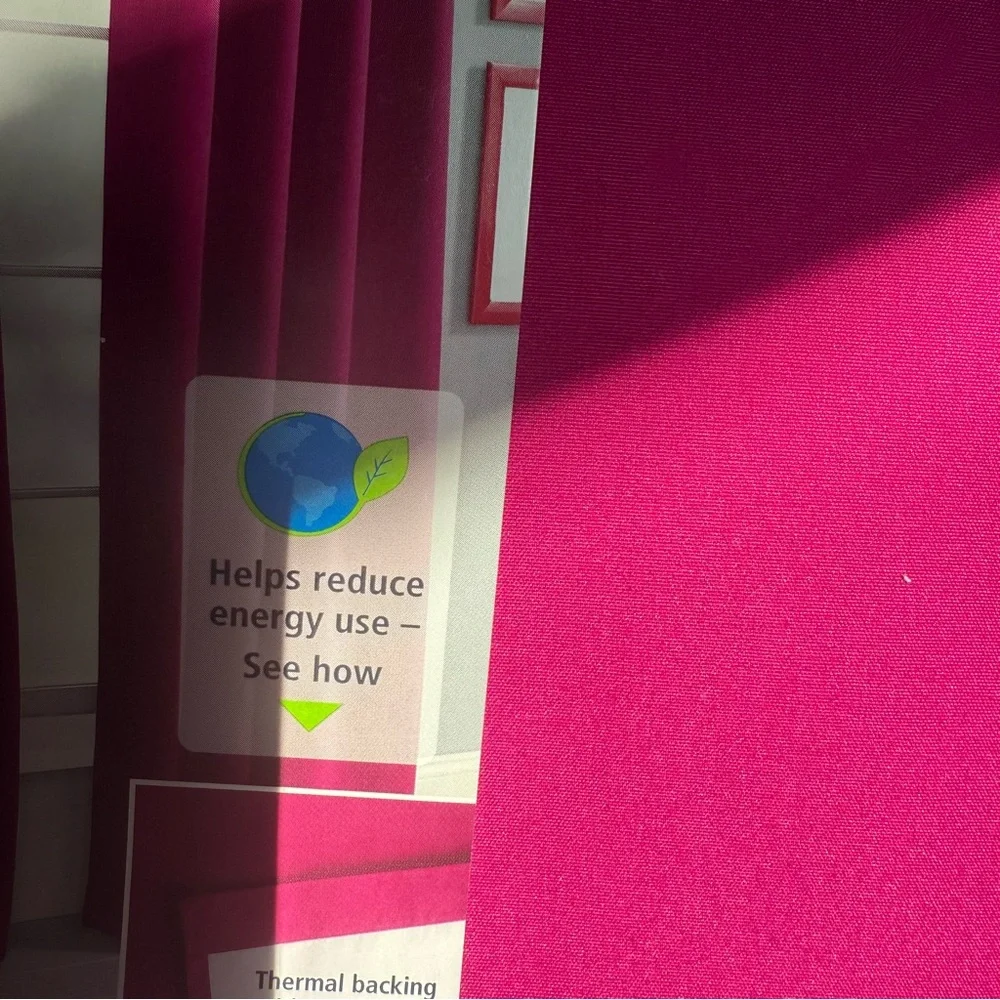 Mainstays Fuchsia Energy-Saving Window Panel 42” x 84”- Set of 3 Panels
